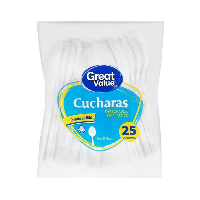 Cuchara Plastico Paquete Con 25 Pz