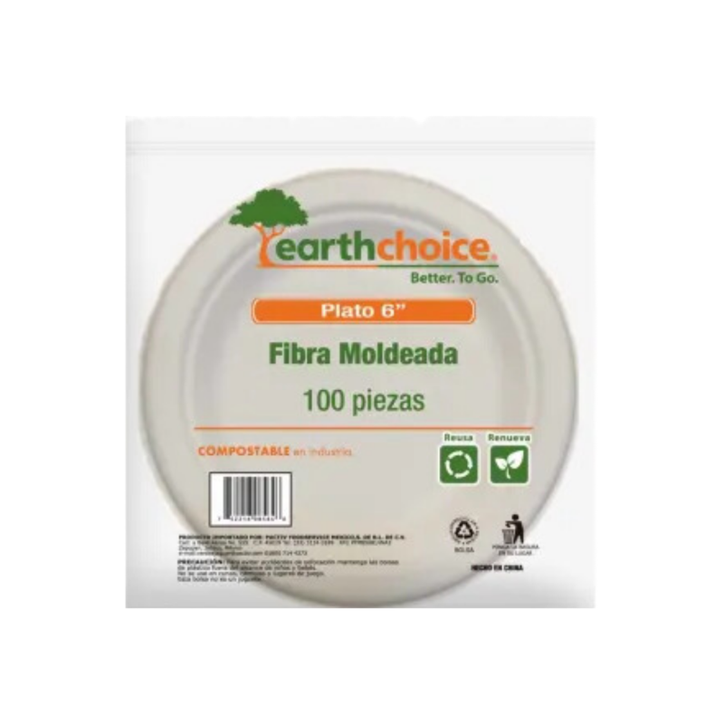 Plato Pastelero Earth Choice 6´´ Con 100 Pzas